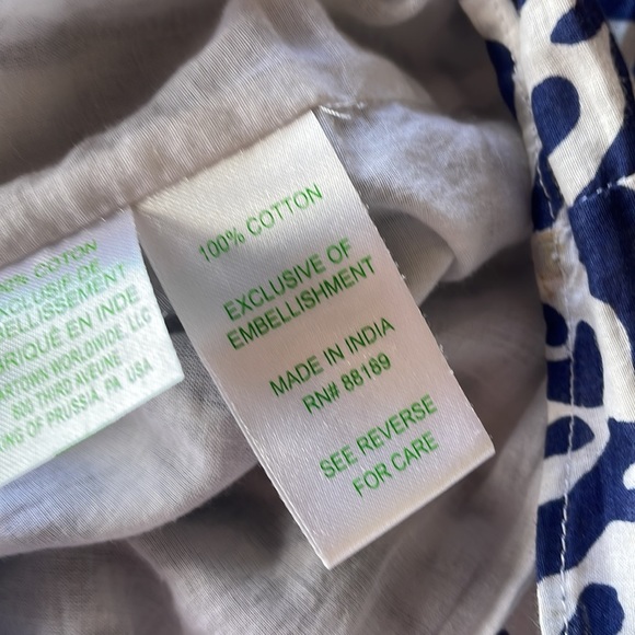 Lilly Pulitzer Courtney Beaded Navy Treasure Print Tunic Dress size XS women’s - Picture 10 of 11